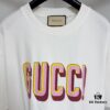 GUCC 25 3D Logo Print Short Sleeve T-Shirt in White Knit Cotton