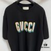 GUCC 25 3D Logo Print Short Sleeve T-Shirt in White Knitted Cotton