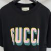 GUCC 25 3D Logo Print Short Sleeve T-Shirt in White Knitted Cotton