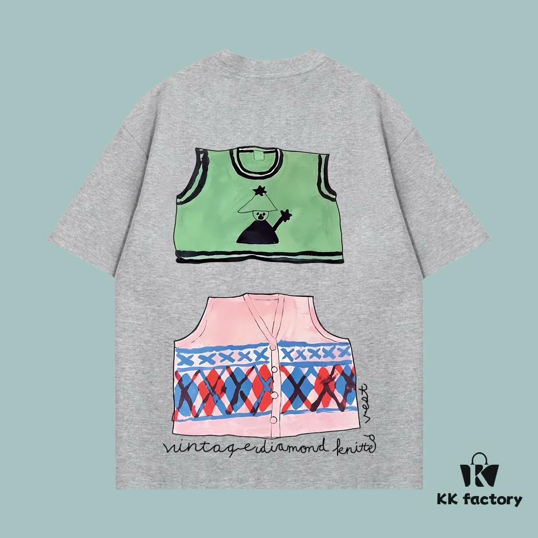 High-End Quality GUCCI 2025 Fall Spring Collection Kitten Graphic Short-Sleeve T-Shirt, Premium 270G 32-Count Double-Yarn Pure Cotton Fabric, Distinct from Regular Print, Relaxed Unisex Fit