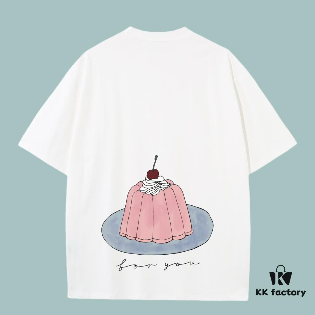 GUCCI 2025 Fall Spring/Summer Collection Cherry Pudding Short-Sleeve T-Shirt Premium Quality Limited Edition, Special Woven 270G 32-Count Double-Yarn Pure Cotton Fabric, Relaxed Unisex Fit