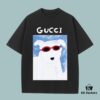 GUCCI 2025 Fall Spring/Summer Collection Puppy Graphic Short Sleeve T-Shirt - Premium Quality 270G 32-Single Double-Yarn Cotton Fabric, Relaxed Unisex Fit