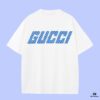 GUCCI 2025 Fall Spring/Summer Collection Snake Pattern Logo Short Sleeve T-Shirt, Premium 270G 32s Double-Yarn Pure Cotton Fabric, Relaxed Fit Unisex Design