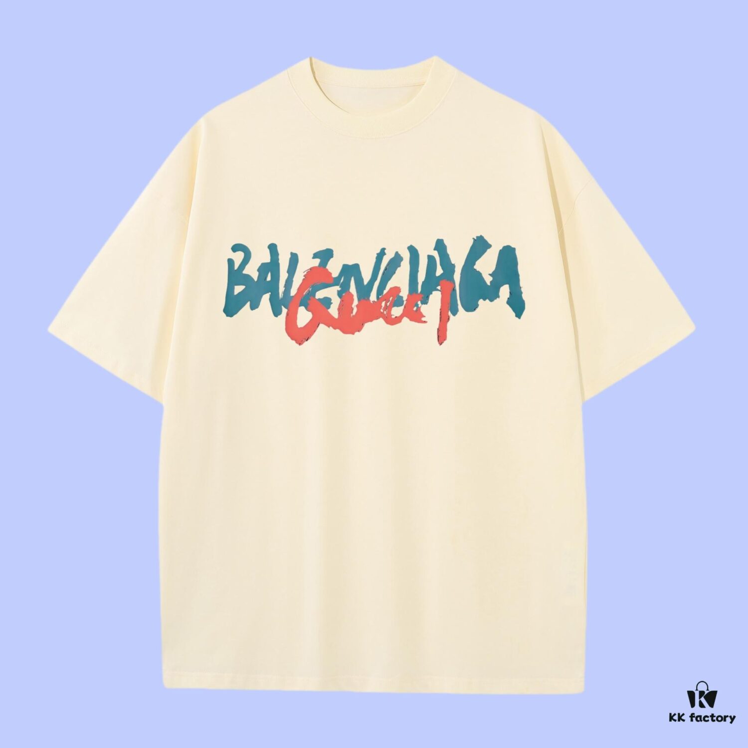 High-End Quality Gucci Collaborative 2025 Fall Spring/Summer Collection Color-Block Logo Short-Sleeve T-Shirt, Featuring Woven Logo Unlike Regular Printing, Crafted from 270G 32-Count Double-Yarn Pure Cotton Fabric with Relaxed Unisex Fit