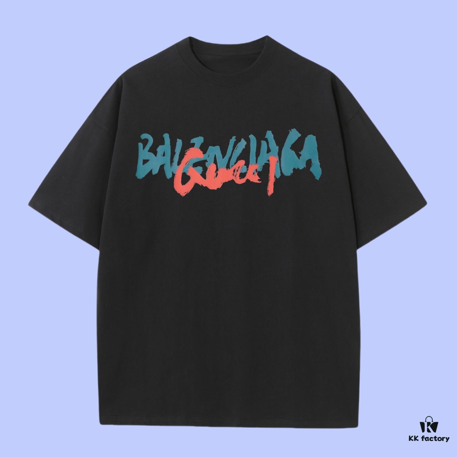 High-End Quality Gucci Collaborative 2025 Fall Spring/Summer Collection Color-Block Logo Short-Sleeve T-Shirt