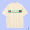 GUCCI 2025 Fall Spring-Summer Collection Logo Short Sleeve T-Shirt Premium Quality, Custom Woven 270G 32-Count Double-Yarn Pure Cotton Fabric, Relaxed Fit Unisex Design