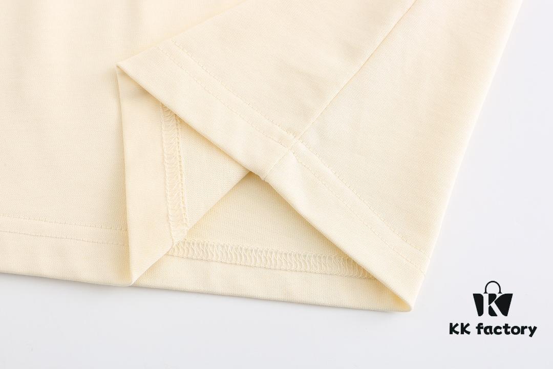 GUCCI 2025 Fall Spring-Summer Collection Logo Short Sleeve T-Shirt Premium Quality, Custom Woven 270G 32-Count Double-Yarn Pure Cotton Fabric, Relaxed Fit Unisex Design