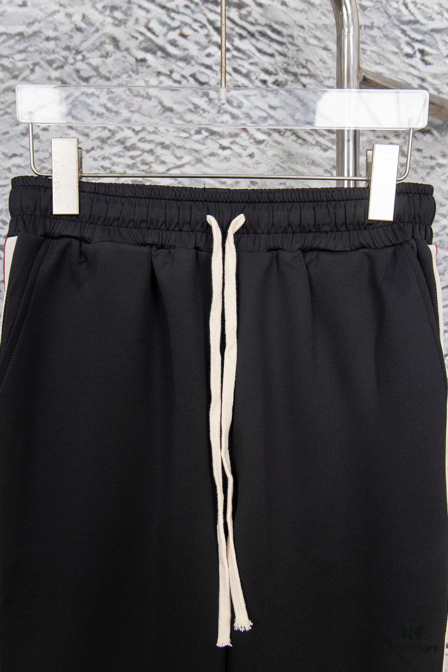 Gucci Y101 Evergreen Classic Webbing Wide-Leg Straight Trousers Unisex Fashion Pants