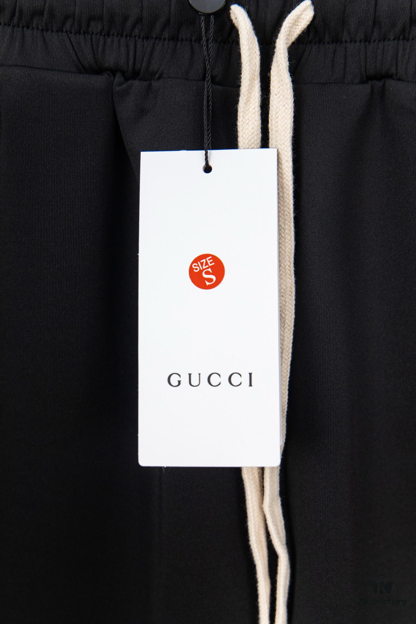 Gucci Y101 Evergreen Classic Webbing Wide-Leg Straight Trousers Unisex Fashion Pants