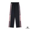 Gucci Y101 Evergreen New Classic Webbing Wide-Leg Straight Trousers, Unisex Casual Pants with Logo Trim, Premium Heavyweight Custom Fabric