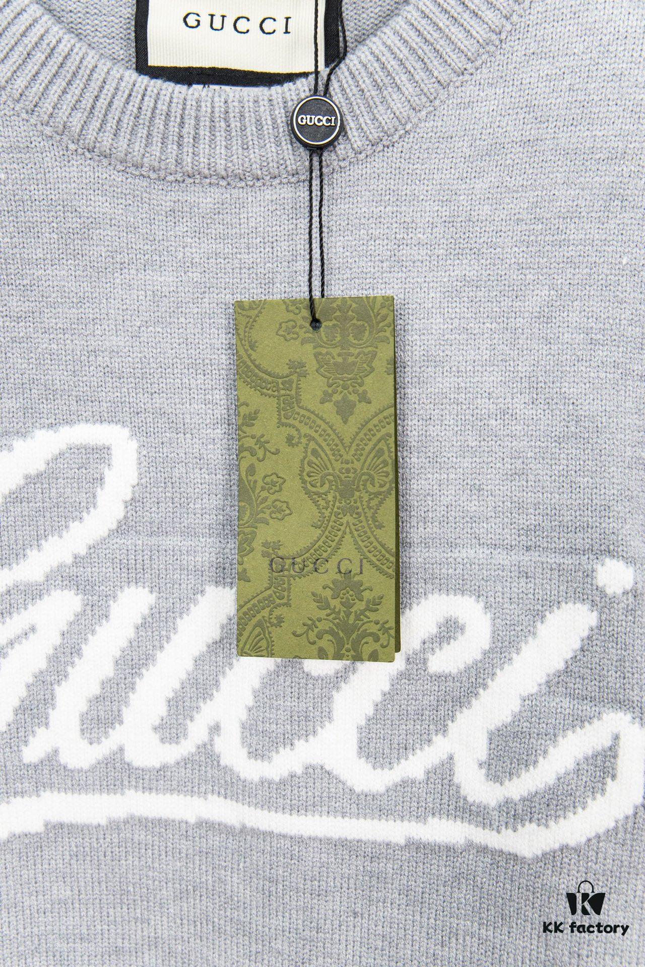 24FW SS24 Autumn Bestseller GUCCI Round Neck Jacquard Wool Sweater, High-Density Wool Blend, Unisex Design, Premium Quality, Perfect Fit Replica with Full Original Details