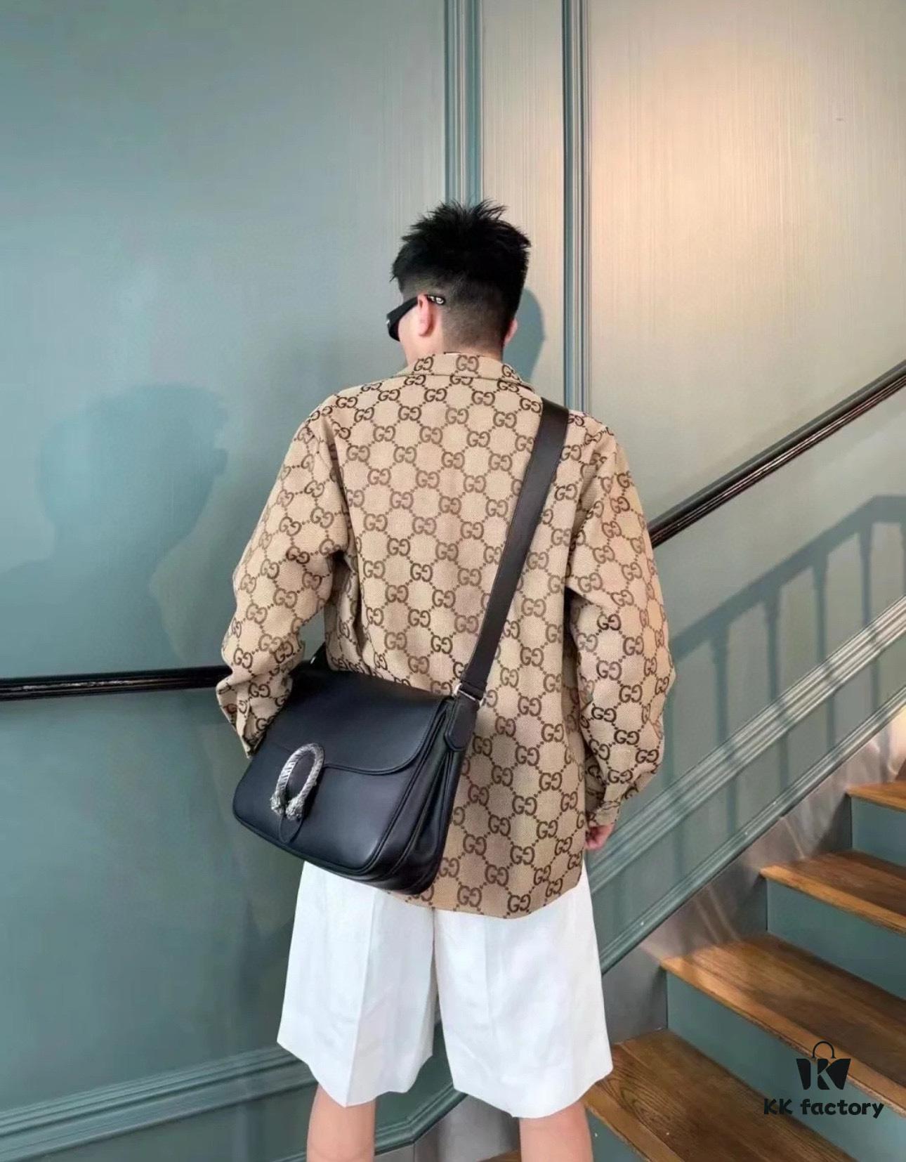 Gucci GUCCI 24FW Double G Jacquard Lapel Long-Sleeve Shirt Jacket