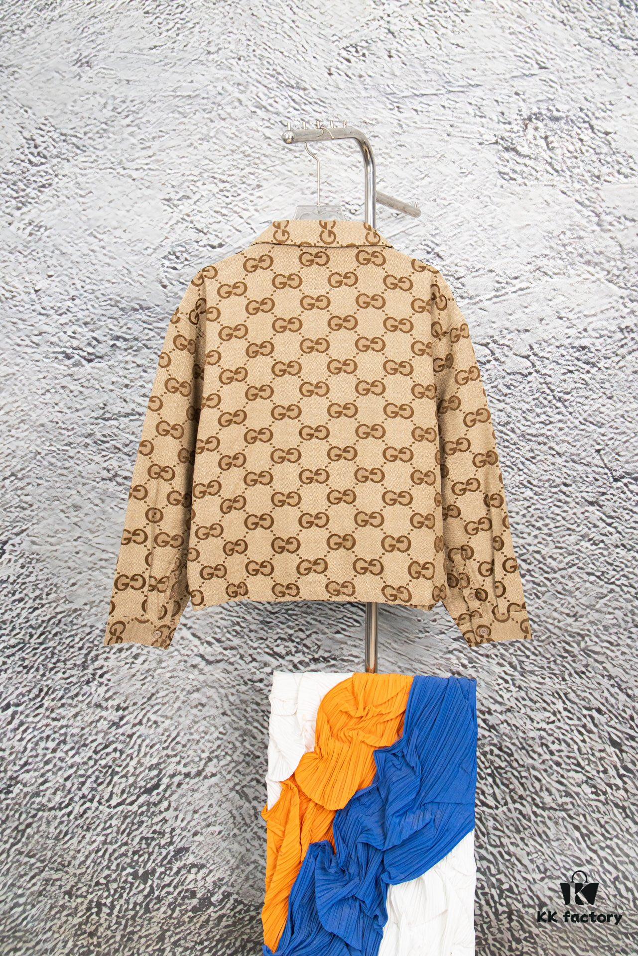 Gucci GUCCI 24FW Double G Jacquard Lapel Long-Sleeve Shirt Jacket