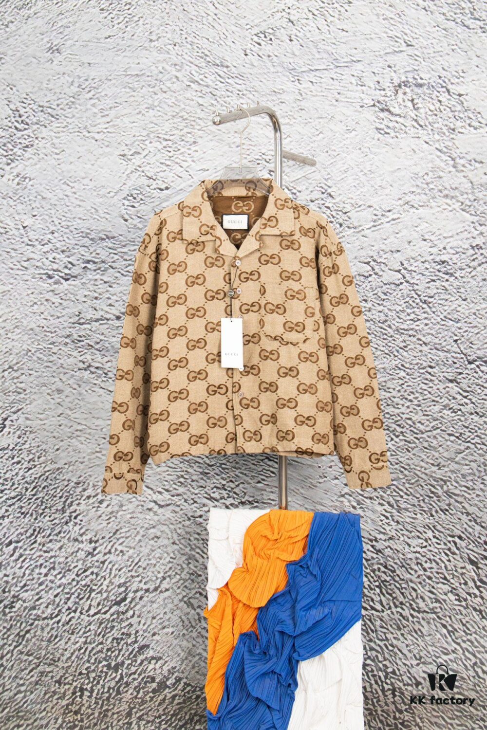 Gucci GUCCI 24FW Double G Jacquard Lapel Long-Sleeve Shirt Jacket