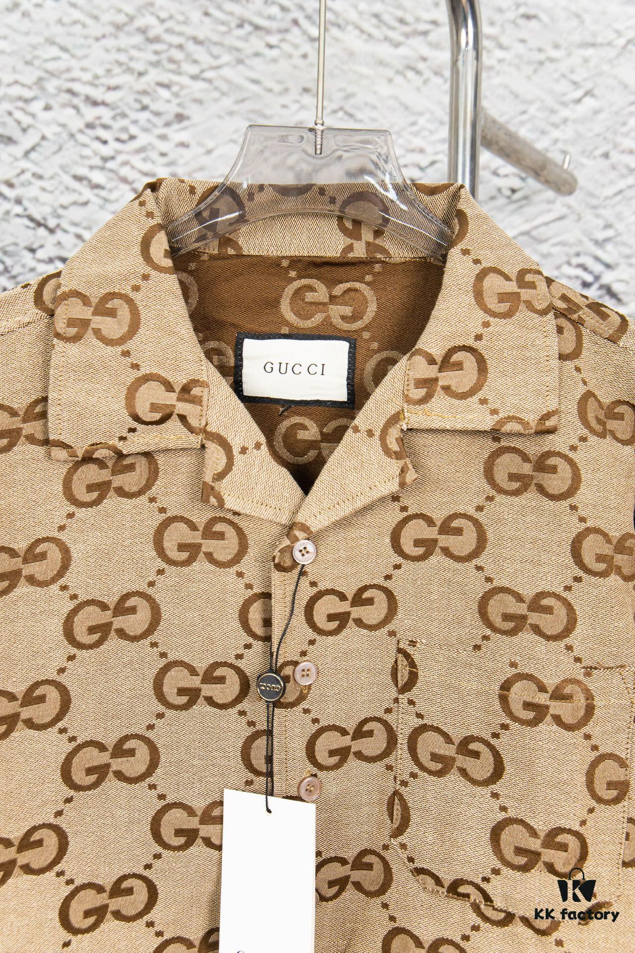 Gucci GUCCI 24FW Double G Jacquard Lapel Long-Sleeve Shirt Jacket