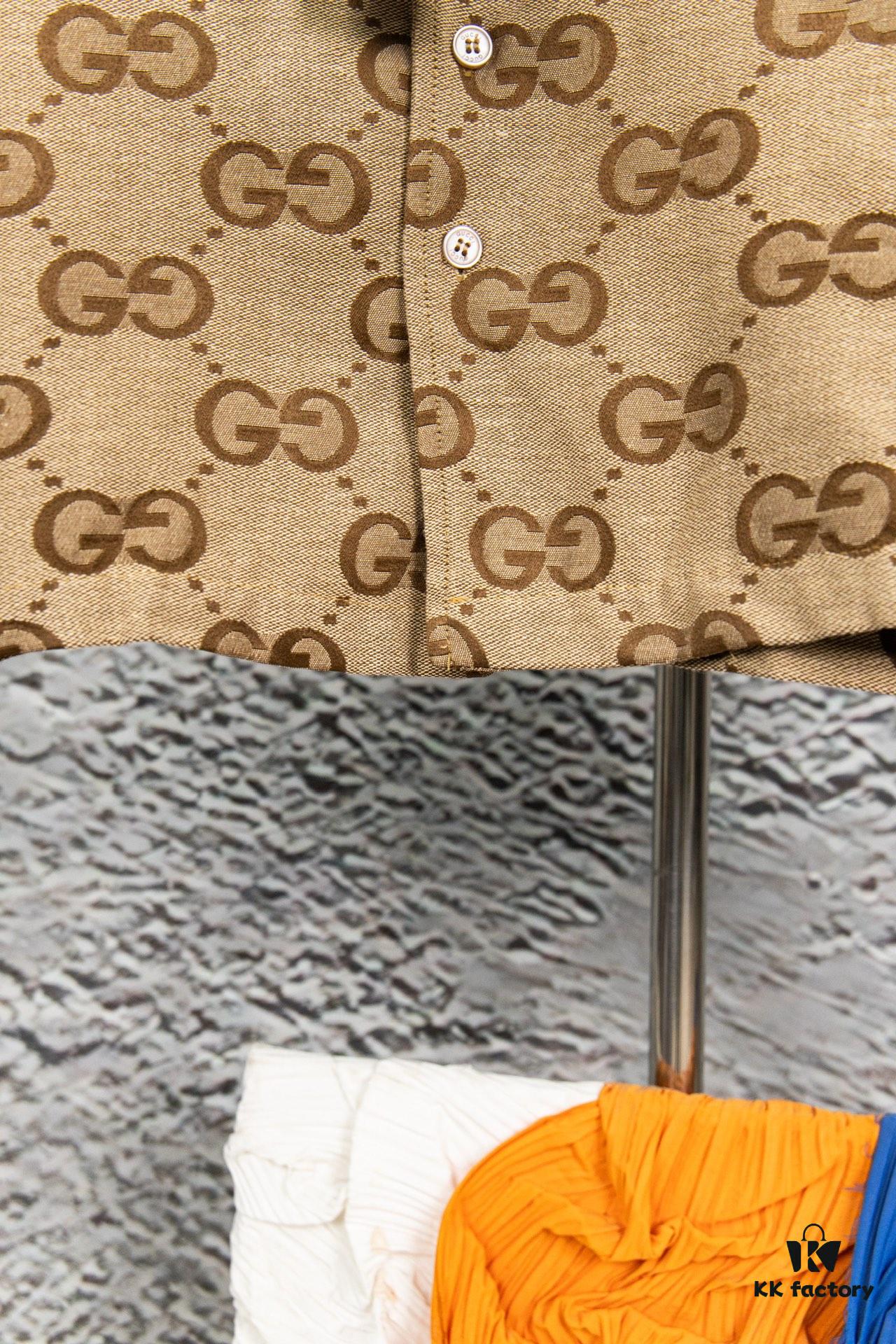 Gucci GUCCI 24FW Double G Jacquard Lapel Long-Sleeve Shirt Jacket