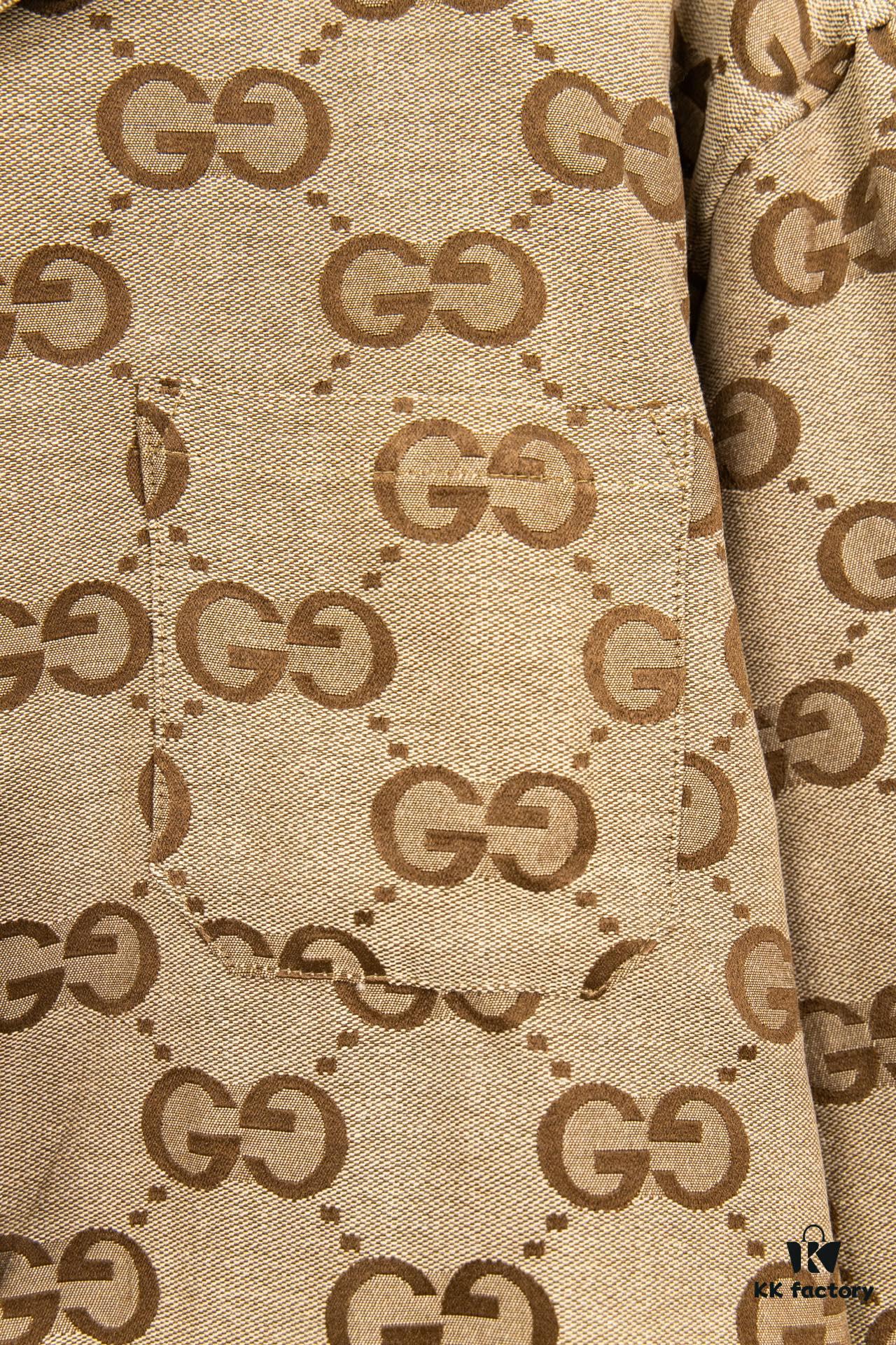 Gucci GUCCI 24FW Double G Jacquard Lapel Long-Sleeve Shirt Jacket