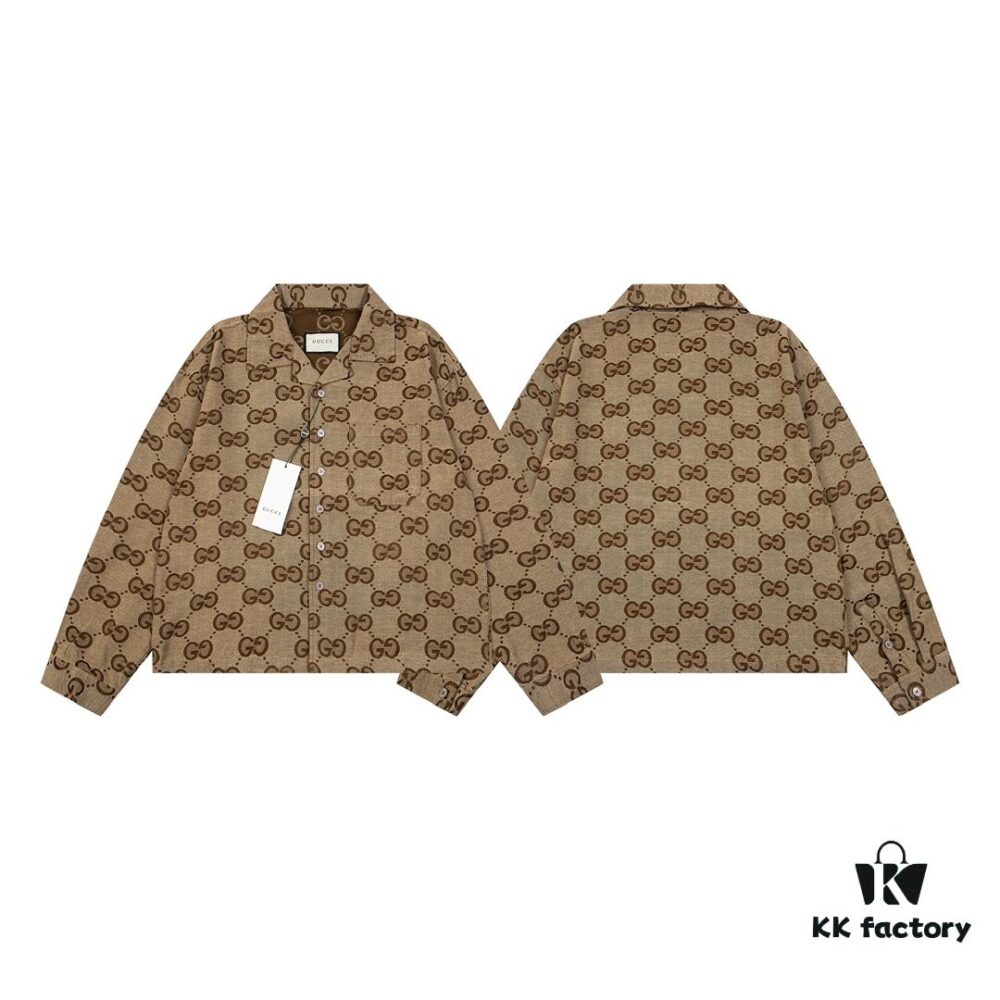 Gucci GUCCI 24FW Double G Jacquard Lapel Long-Sleeve Shirt Jacket