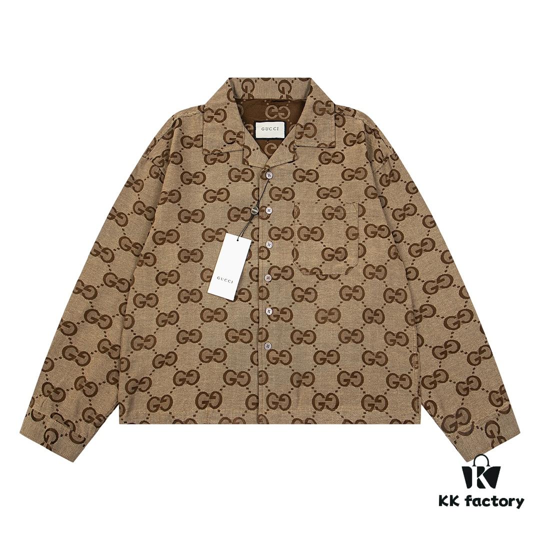 Gucci GUCCI 24FW Double G Jacquard Lapel Long-Sleeve Shirt Jacket