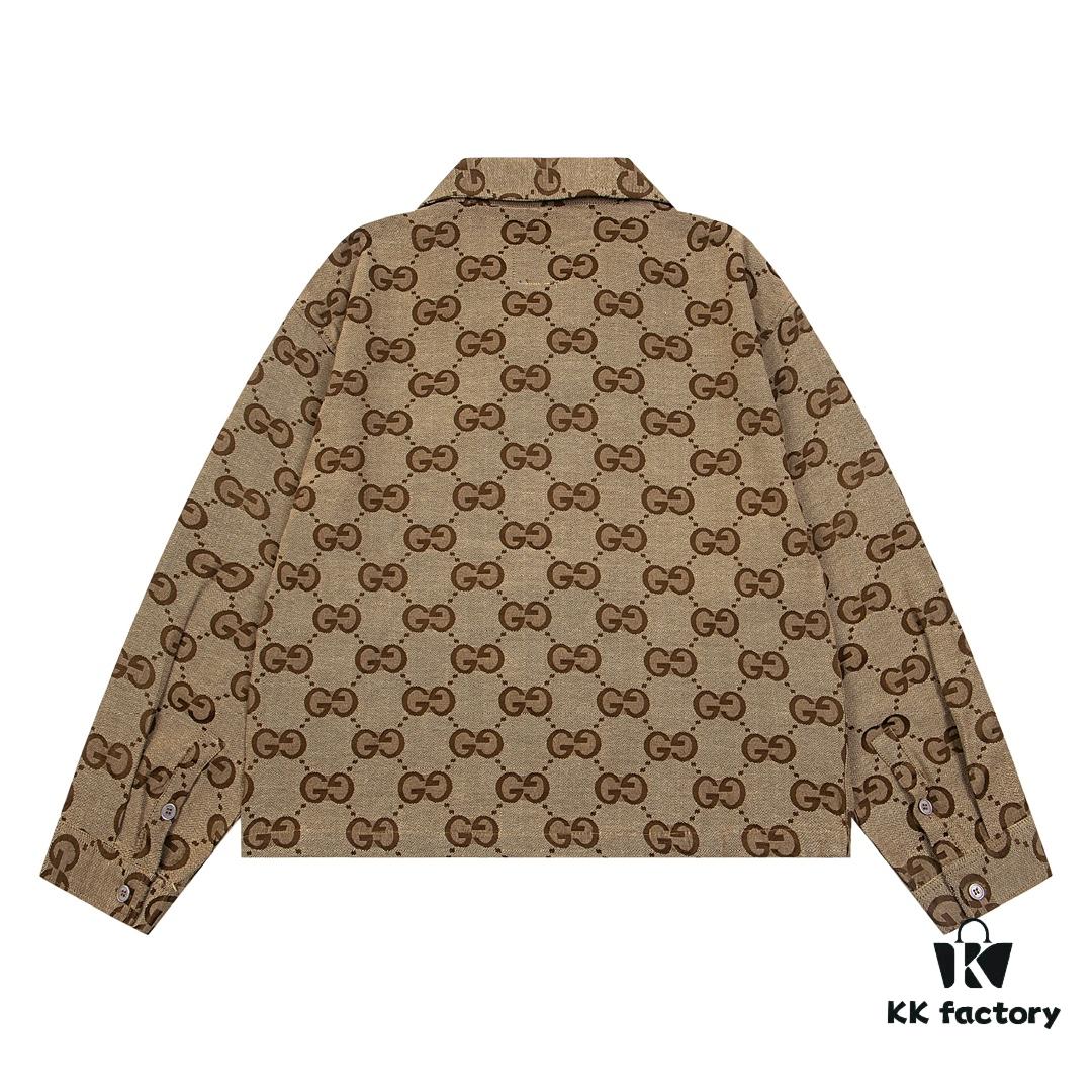 Gucci GUCCI 24FW Double G Jacquard Lapel Long-Sleeve Shirt Jacket