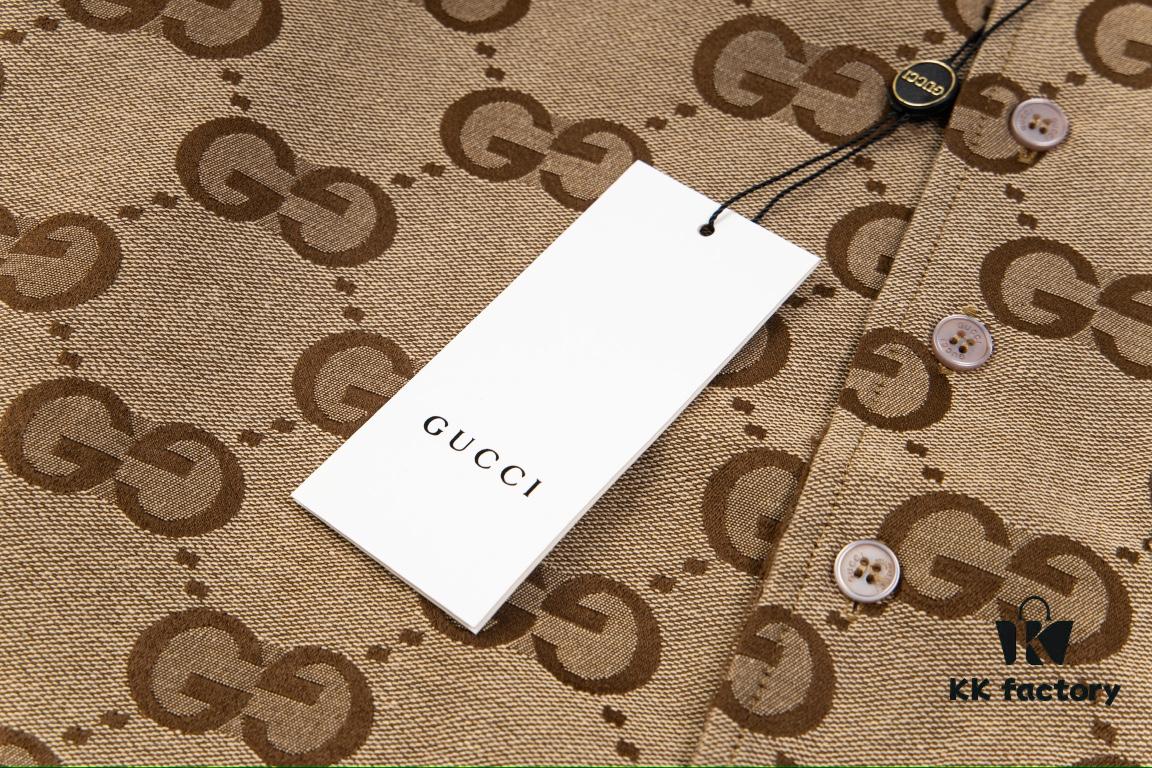 Gucci GUCCI 24FW Double G Jacquard Lapel Long-Sleeve Shirt Jacket