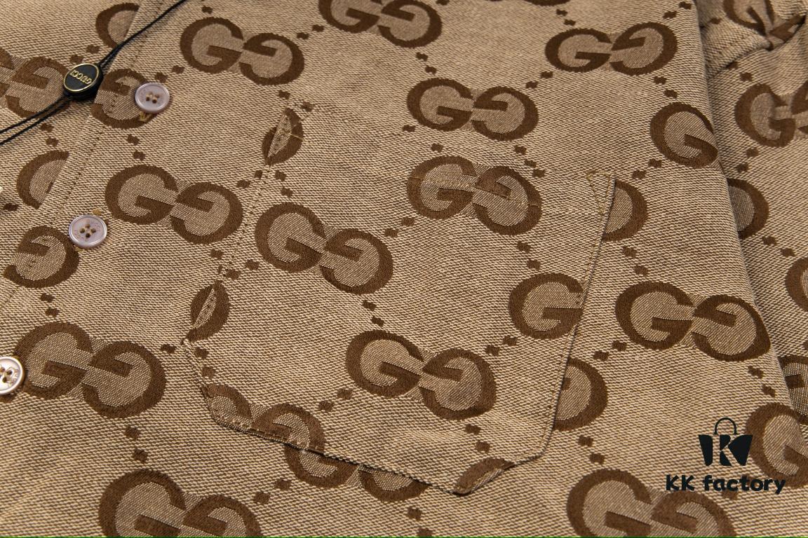 Gucci GUCCI 24FW Double G Jacquard Lapel Long-Sleeve Shirt Jacket