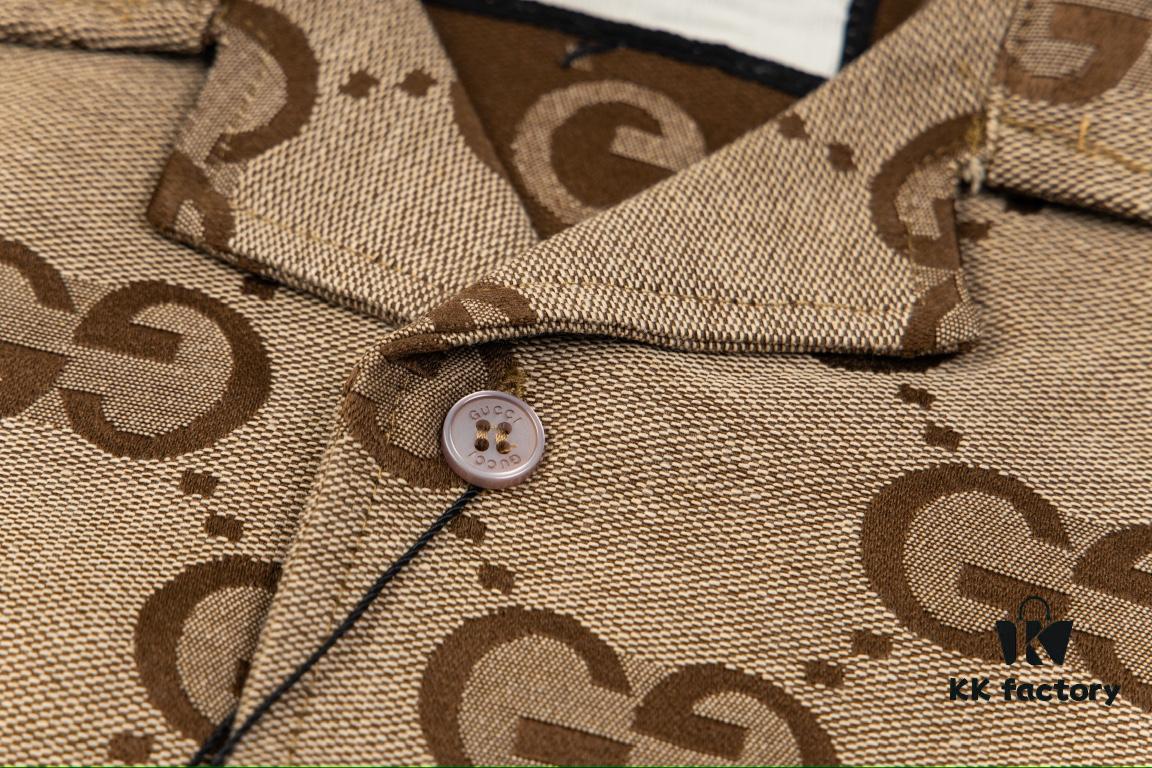 Gucci GUCCI 24FW Double G Jacquard Lapel Long-Sleeve Shirt Jacket