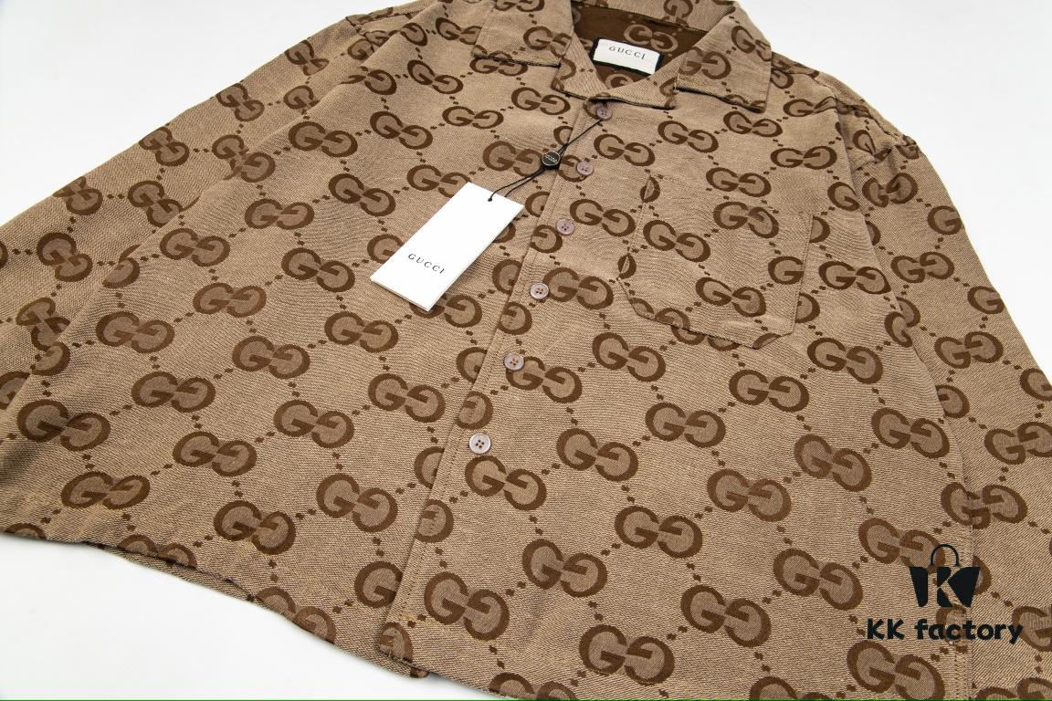 Gucci GUCCI 24FW Double G Jacquard Lapel Long-Sleeve Shirt Jacket