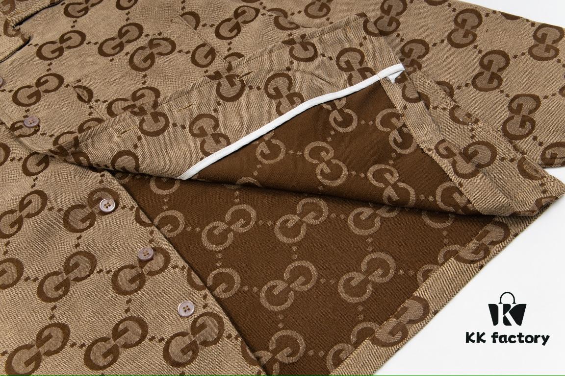 Gucci GUCCI 24FW Double G Jacquard Lapel Long-Sleeve Shirt Jacket