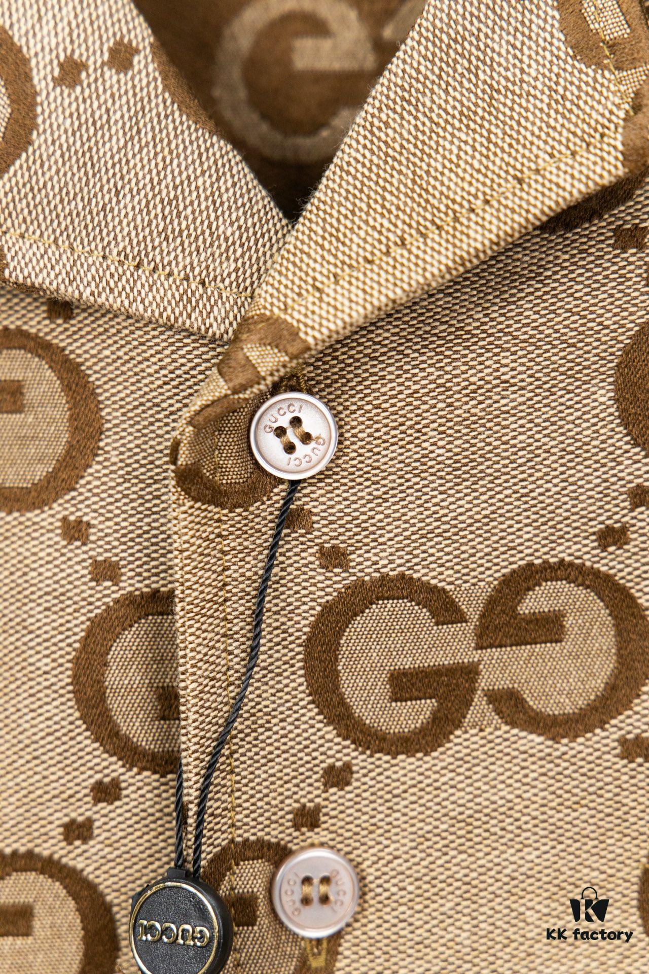 Gucci GUCCI 24FW Double G Jacquard Lapel Long-Sleeve Shirt Jacket