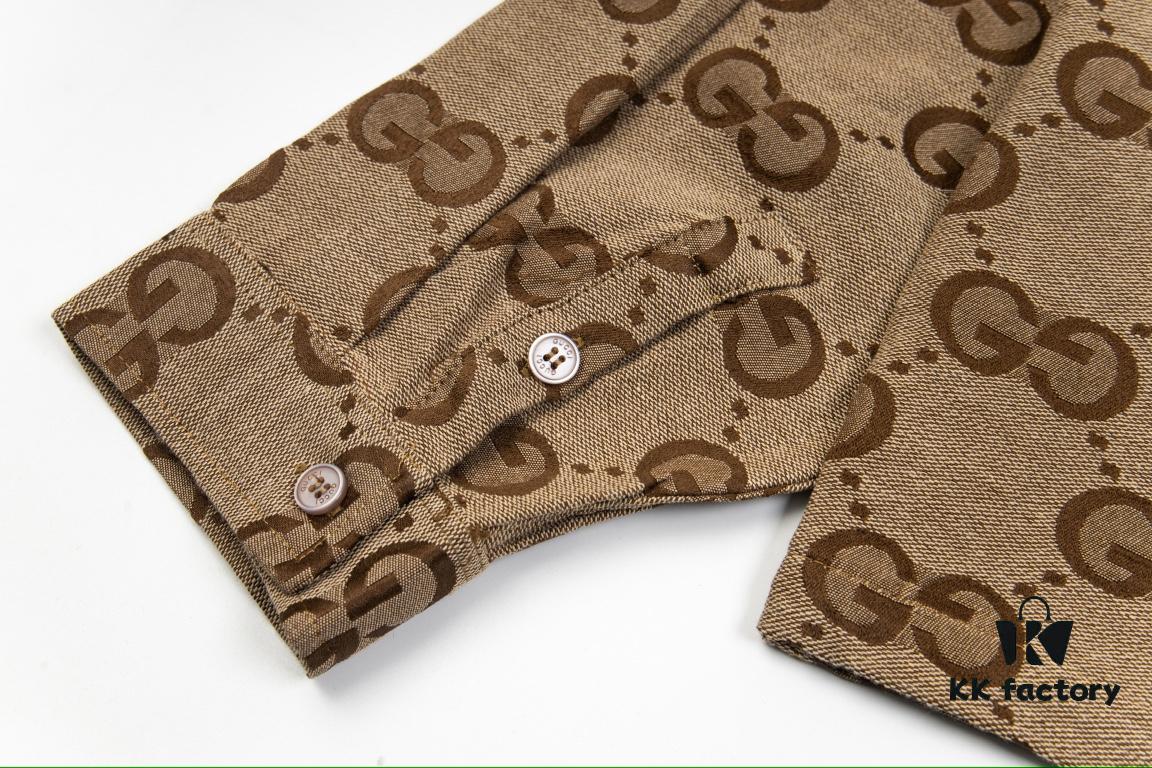 Gucci GUCCI 24FW Double G Jacquard Lapel Long-Sleeve Shirt Jacket