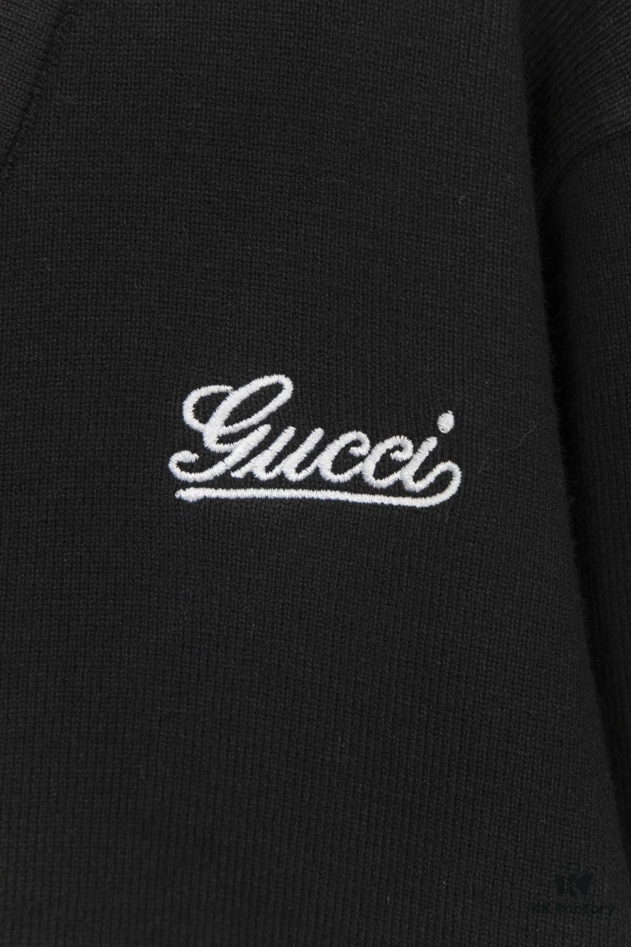 24 Autumn Bestselling GUCCI Black Ribbed Knit Button-Up Cardigan, Unisex High-End Wool Blend, Premium Quality, Smooth and Soft Fabric, Perfect Fit, Fashionable and Stylish Design