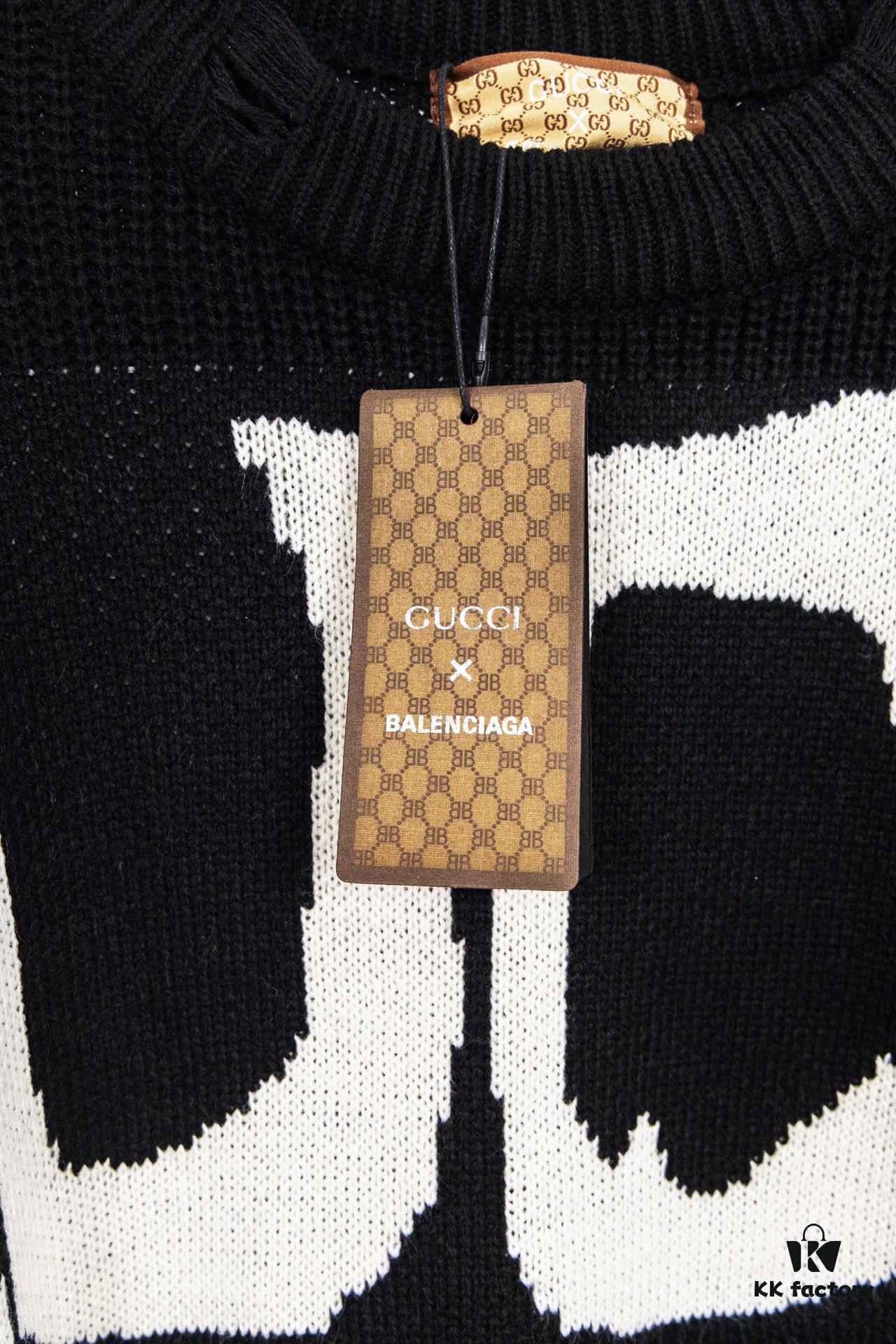 Gucci x Balenciaga Aria Collection Streetwear Style Knitwear with Graffiti Design - 2022 Winter Fashion Trend