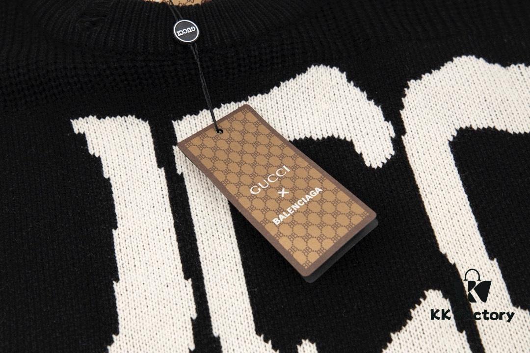 Gucci x Balenciaga Aria Collection Streetwear Style Graffiti Knit Sweater