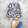 GUCCI Men's and Women's Double G Logo Knit Cardigan Polo Collar Ivory White Wool-Blend High-Quality Craftsmanship