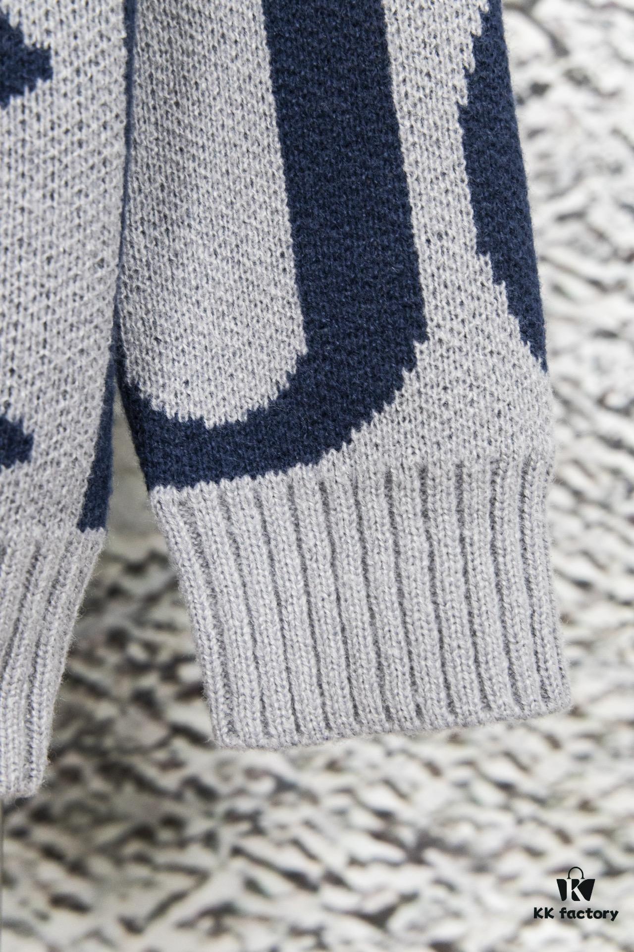 GUCCI Men's and Women's Double G Logo Knit Cardigan Polo Collar Ivory White Wool-Blend High-Quality Craftsmanship