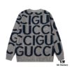 GUCCI Wool-Blend Knit Polo Collar Cardigan with Double G Logo