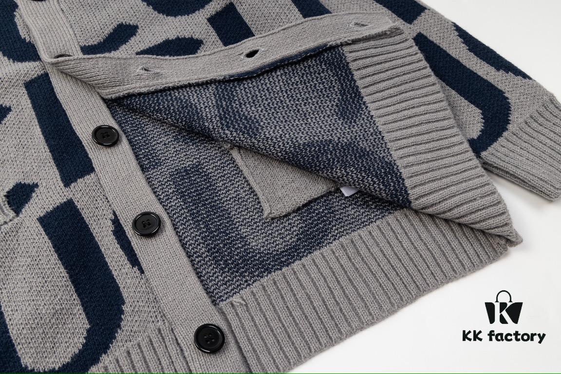 GUCCI Wool-Blend Knit Polo Collar Cardigan with Double G Logo