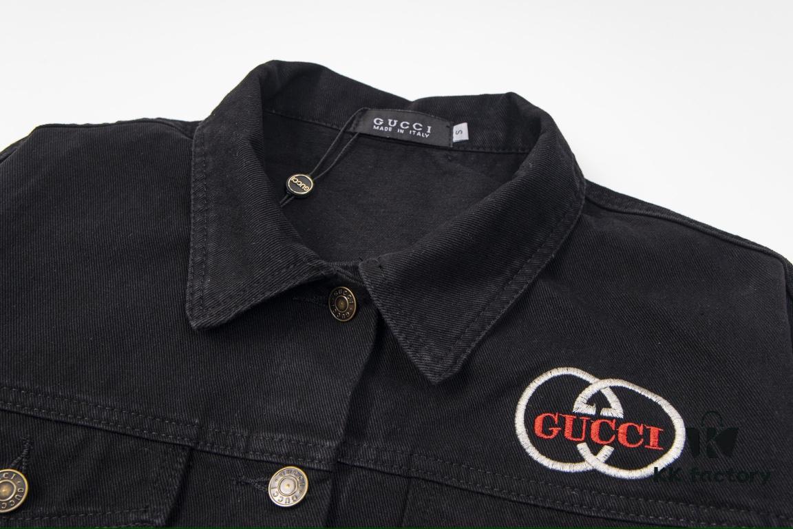 GUCCI Embroidered Denim Jacket Unisex Style Y049