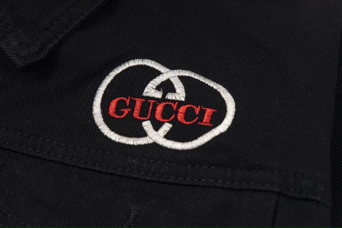 GUCCI Embroidered Denim Jacket Unisex Style Y049