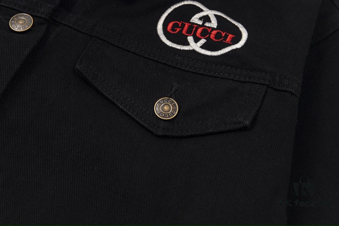 GUCCI Embroidered Denim Jacket Unisex Style Y049