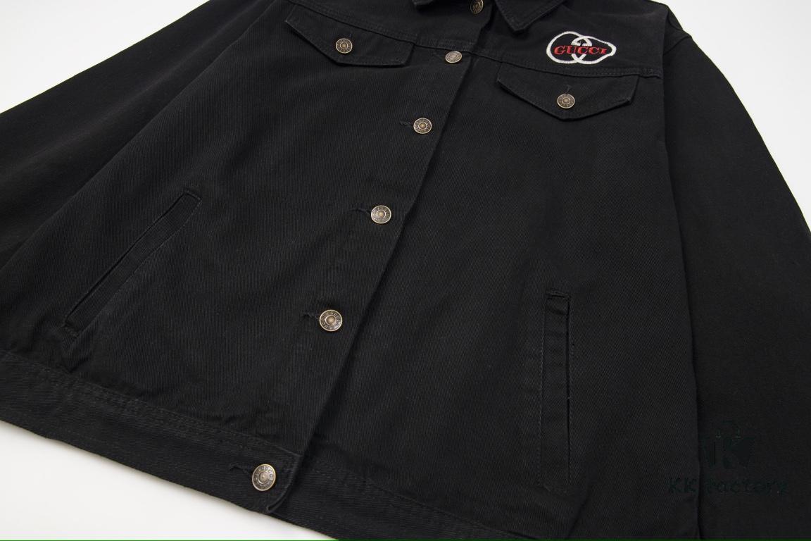 GUCCI Embroidered Denim Jacket Unisex Style Y049