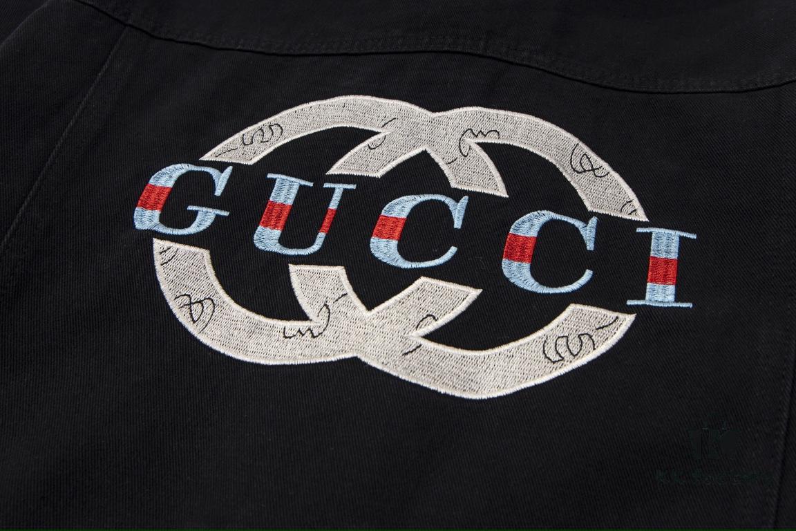 GUCCI Embroidered Denim Jacket Unisex Style Y049