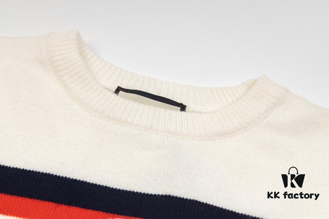 GUCCI Crew Neck Jacquard Knitwear Unisex Sweater High-Density Wool Blend Soft Skin-Friendly Fit