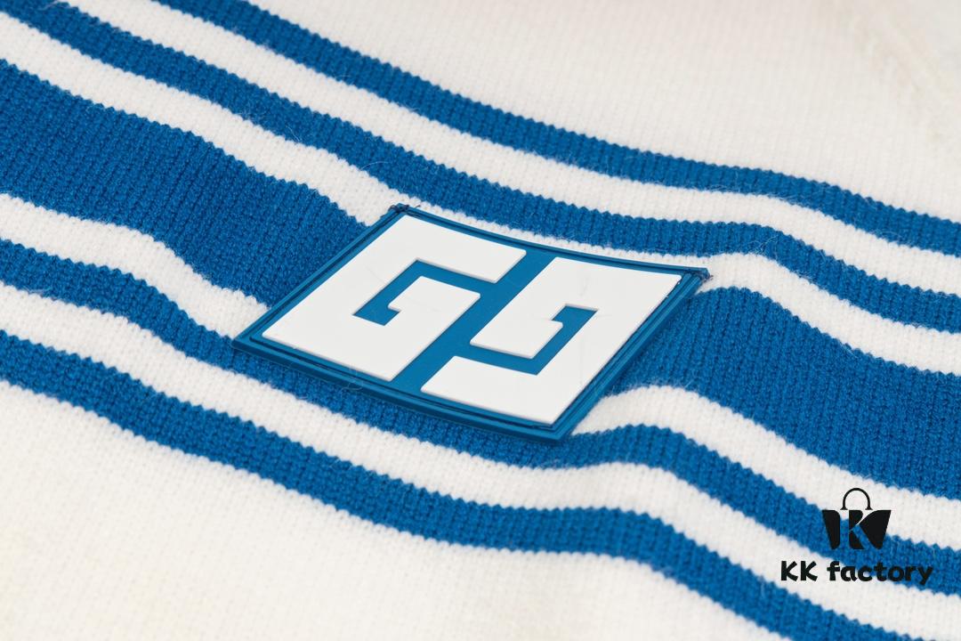 GUCCI Crew Neck Jacquard Sweater Unisex High-Density Wool Blend Premium Knitwear White