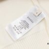 GUCCI Crew Neck Jacquard Sweater Unisex High-Density Wool Blend Premium Knitwear White