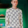 GUCCI Crew Neck Jacquard Full Print Sweater Unisex High-Density Wool Blend Soft Skin-Friendly Fashion Statement Perfect Fit