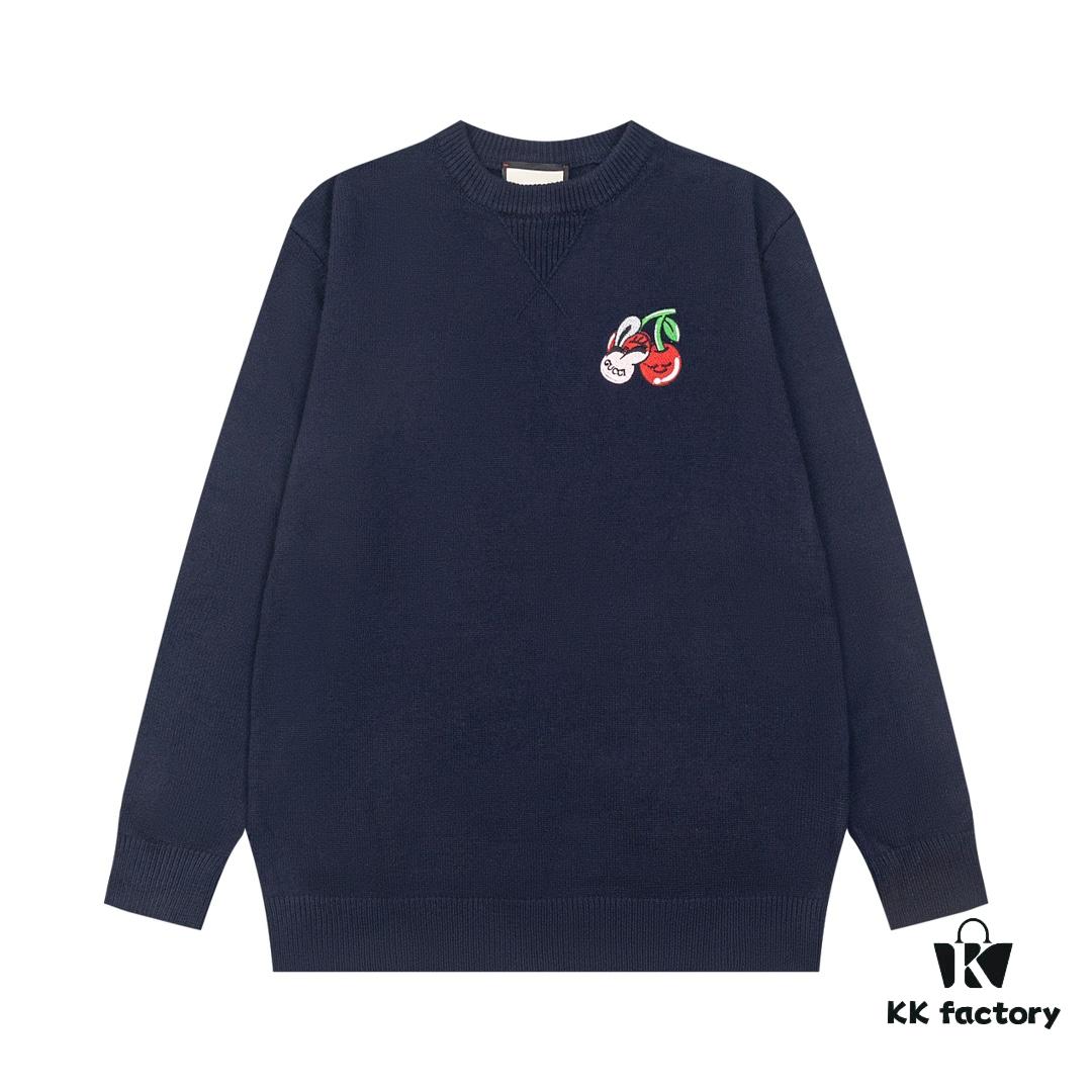 GUCCI Cropped Jacquard Knit Turtleneck Sweater, Autumn/Winter Must-Have, High-Density Wool Blend, Premium Craftsmanship, Perfect Fit, Full Set Accessories Included