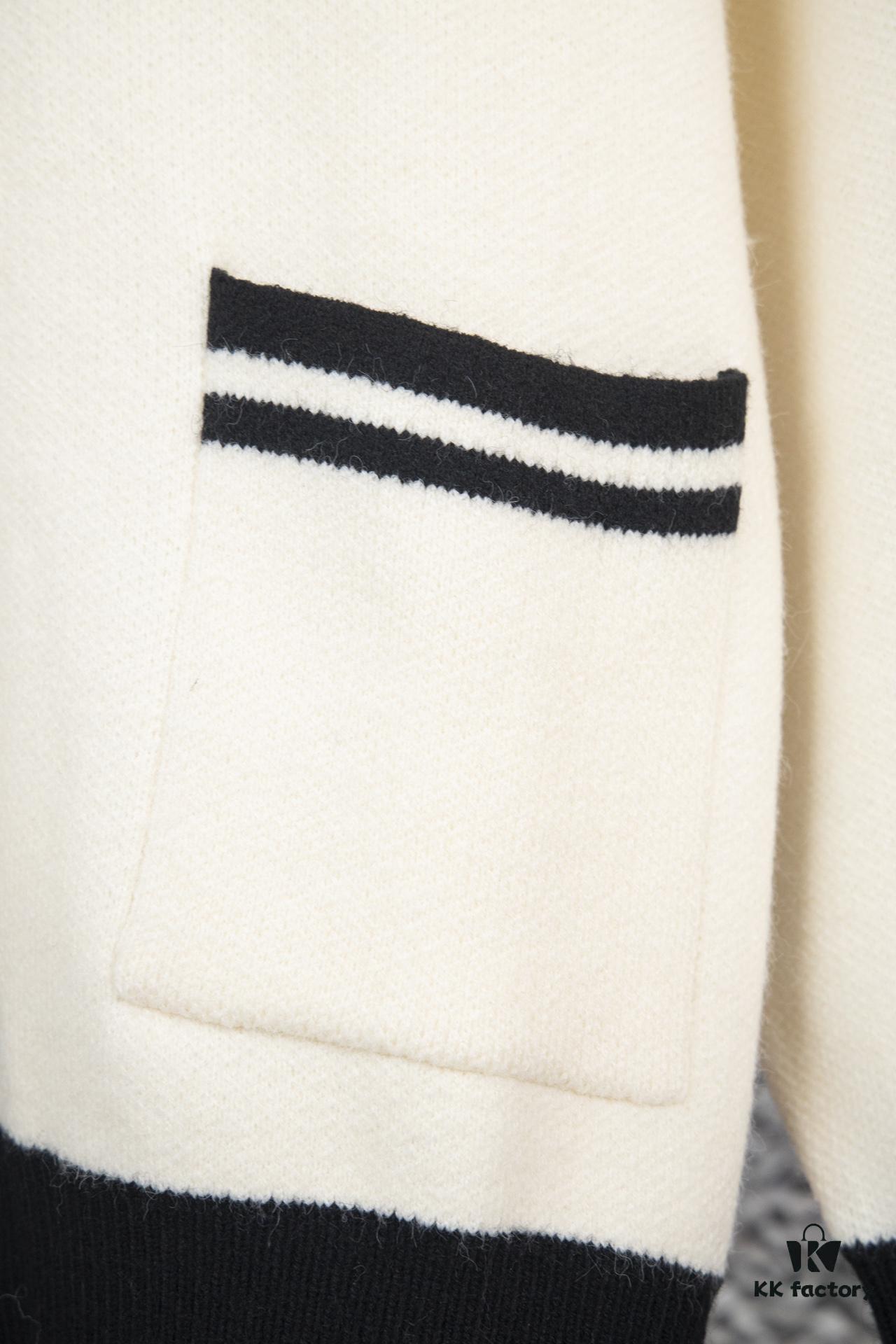 GUCCI Color-Block Button Knit Coat Made of High-End Wool Material