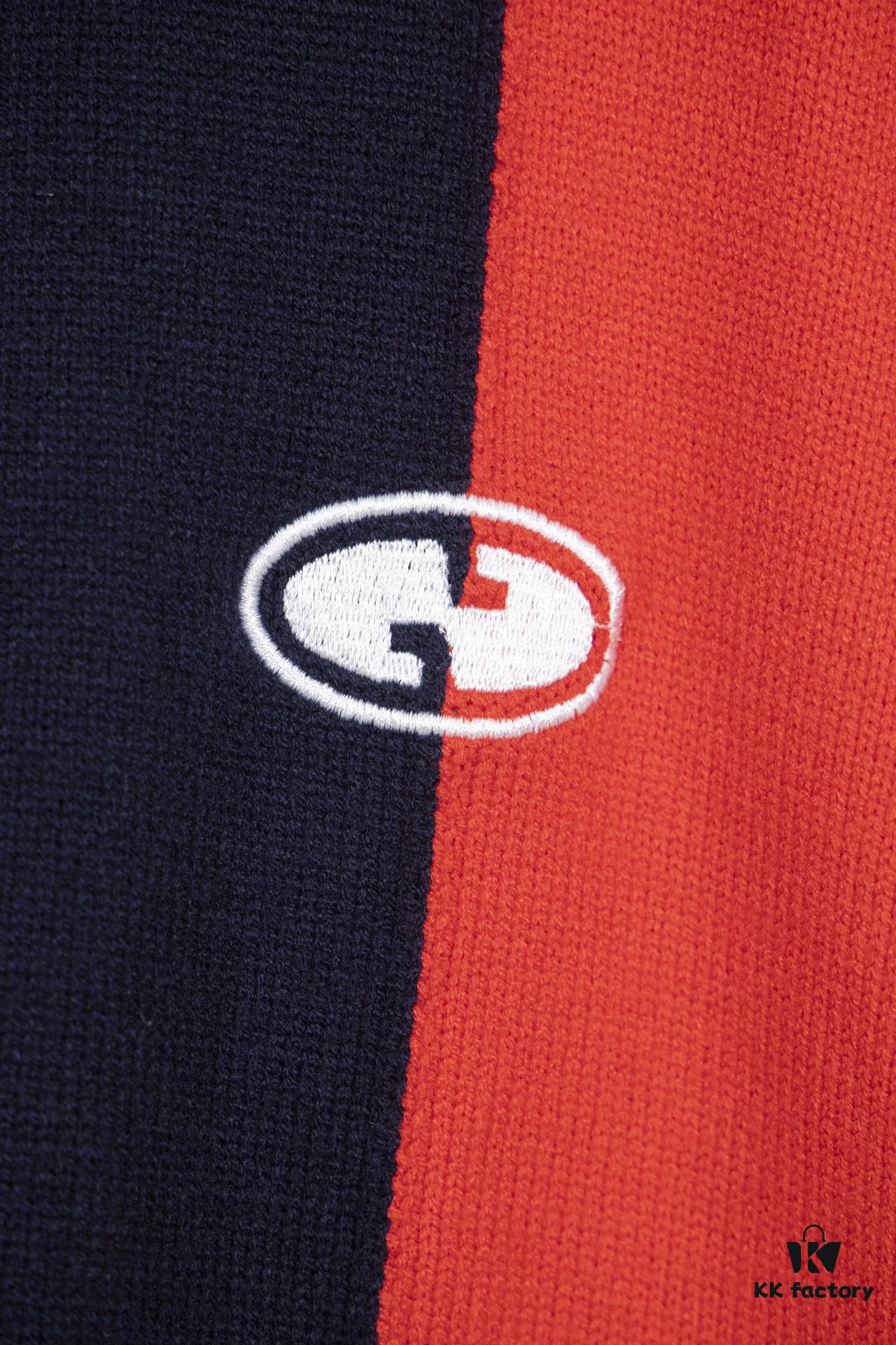 GUCCI Color-Block Knit Zip-Up Jacket with Quilted Design, High-Density Wool Blend, Unisex Style, Premium Craftsmanship